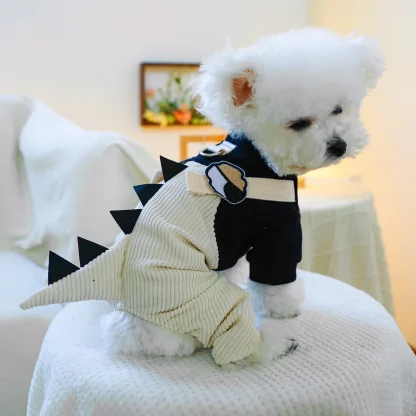 Cute Pet Costume with Dino Spikes Back - Image 2