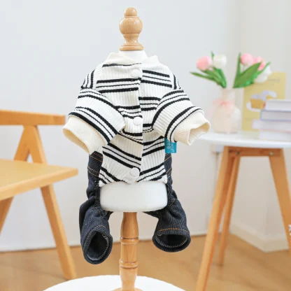 Striped Denim Clothes for Pet - Image 8