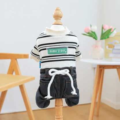 Striped Denim Clothes for Pet - Image 5