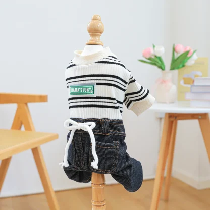 Striped Denim Clothes for Pet - Image 7