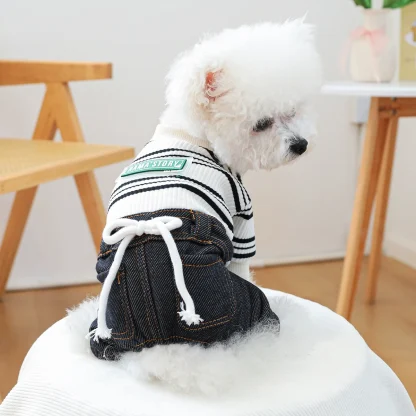 Striped Denim Clothes for Pet - Image 2