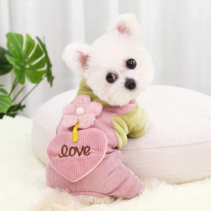 Pet Clothes with Cute Floral and Heart Shape - Image 3