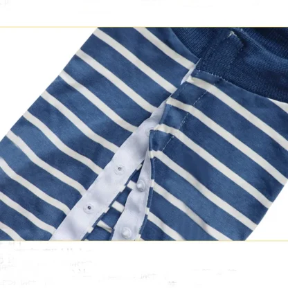Stripe Print with Snap Button Closure - Image 3