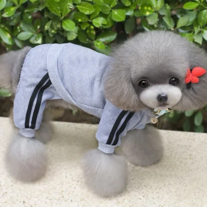 Striped Hooded Track Suit for Pets - Image 8