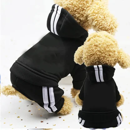 Striped Hooded Track Suit for Pets - Image 9