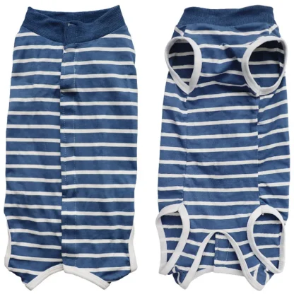 Stripe Print with Snap Button Closure