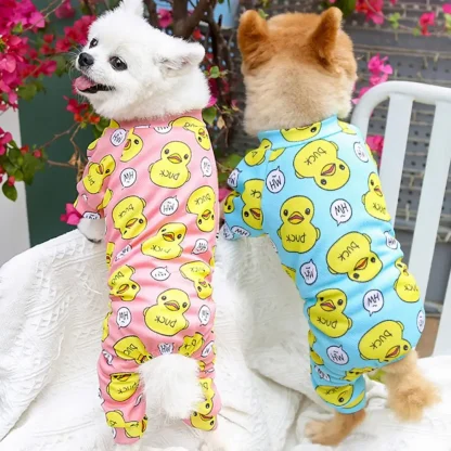 Soft Pet Pajama with Duck Prints - Image 2