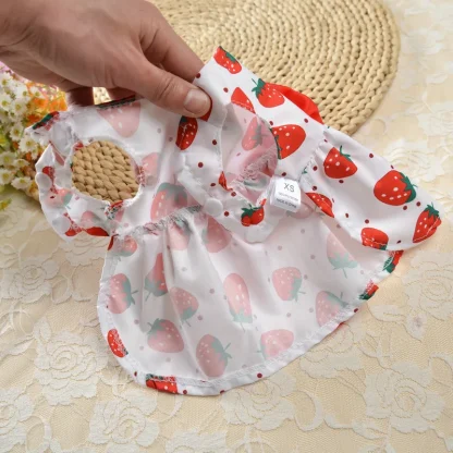 Buttoned Printed Pet Dress with Bow Decor - Image 3