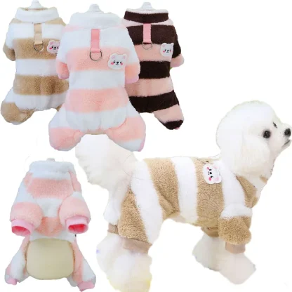 Warm Fleece Jumpsuit with Printed Stripes - Image 7