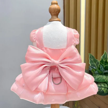 Shiny Princess Pet Dress with Big Bow Decor - Image 5