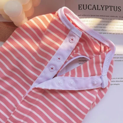 Printed Stripes Pet Clothes with Button Down - Image 2