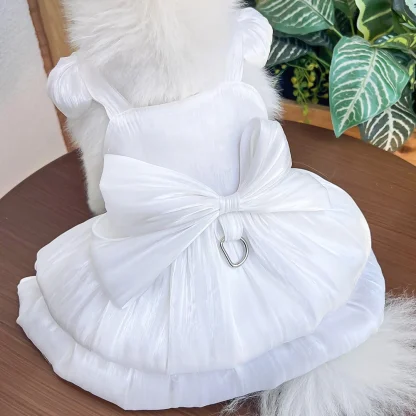 Shiny Princess Pet Dress with Big Bow Decor - Image 8
