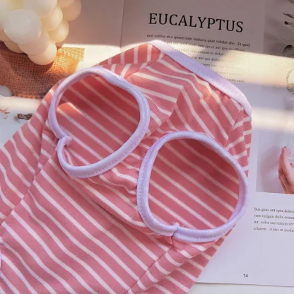 Printed Stripes Pet Clothes with Button Down - Image 4