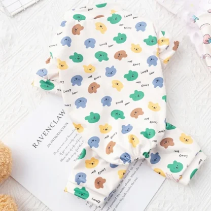 Cartoon Print Pet Jumpsuit with Elastic Edges - Image 4