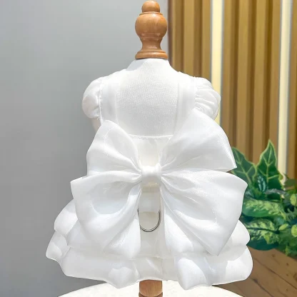 Shiny Princess Pet Dress with Big Bow Decor - Image 9