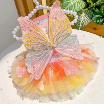 Fancy Pet Dress with Decorative Butterfly