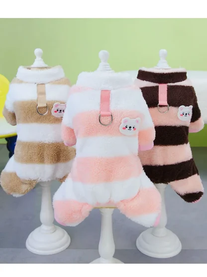 Warm Fleece Jumpsuit with Printed Stripes - Image 2