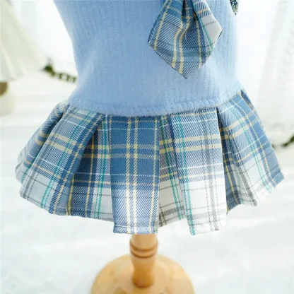 School Uniform for Pets with Plaid Pleated Skirt - Image 5
