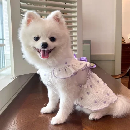 Polka Dot Breathable Dress with Bow - Image 7