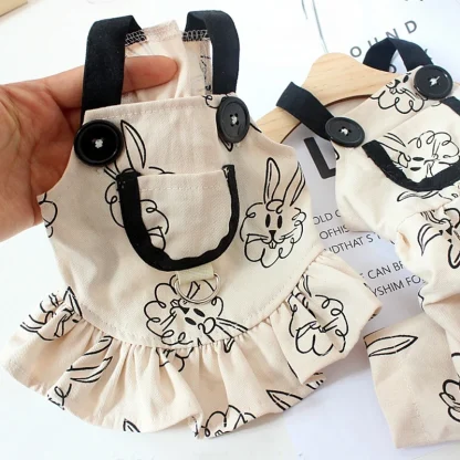 Rabbit Print Sleeveless Clothes for Pets - Image 6