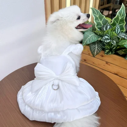 Shiny Princess Pet Dress with Big Bow Decor - Image 7
