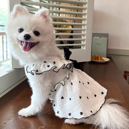 Polka Dot Heart Dress with Bowknot Design - Image 12