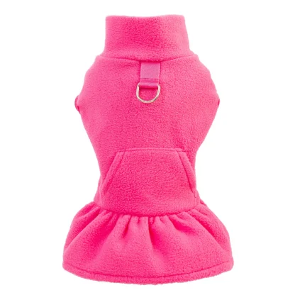 Solid Color Pet Dress with High Collar - Image 10