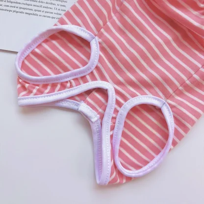 Printed Stripes Pet Clothes with Button Down - Image 3