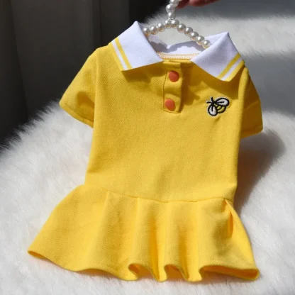 Cute Polo Dress with Pleated Hemline - Image 2
