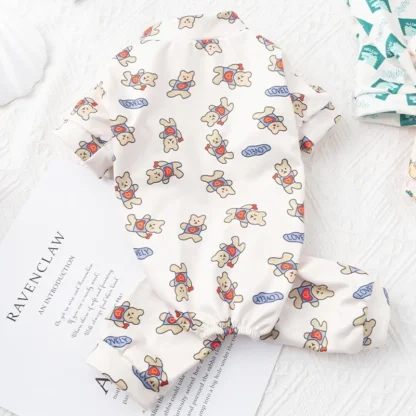 Cartoon Print Pet Jumpsuit with Elastic Edges - Image 6