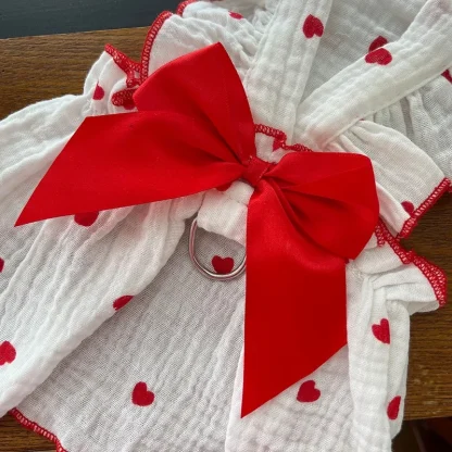 Polka Dot Breathable Dress with Bow - Image 10