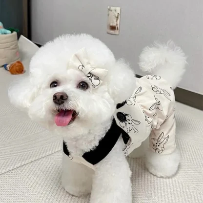 Rabbit Print Sleeveless Clothes for Pets - Image 9