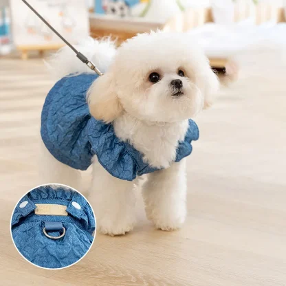 Cute Ruffle Denim Dresse for Pets - Image 6