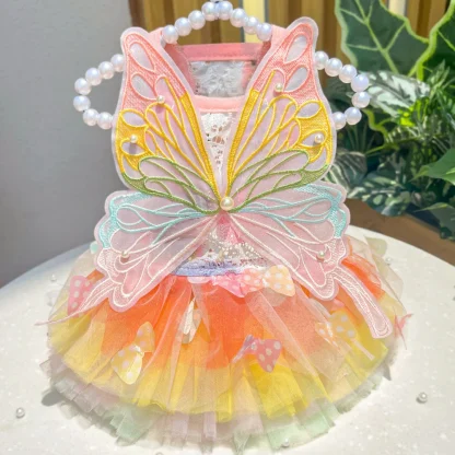 Fancy Pet Dress with Decorative Butterfly - Image 6