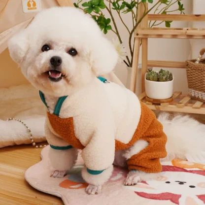 Turtleneck Pet Overalls with Warm Fleece - Image 3