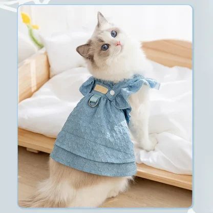Cute Ruffle Denim Dresse for Pets - Image 4