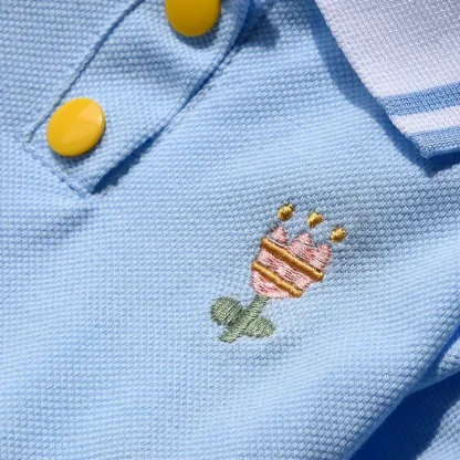 Cute Polo Dress with Pleated Hemline - Image 4