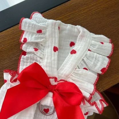 Polka Dot Breathable Dress with Bow - Image 11