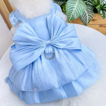 Shiny Princess Pet Dress with Big Bow Decor - Image 4