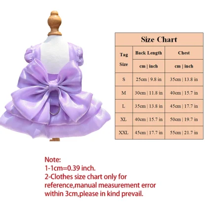Shiny Princess Pet Dress with Big Bow Decor - Image 15