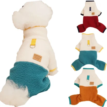 Turtleneck Pet Overalls with Warm Fleece - Image 5