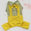 Plaid Print Pet Clothes with Collar - Image 3