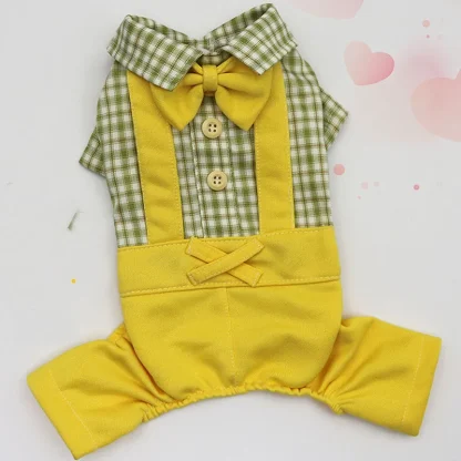 Plaid Print Pet Clothes with Collar - Image 3