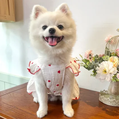 Polka Dot Heart Dress with Bowknot Design - Image 9