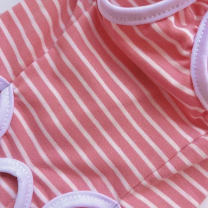 Printed Stripes Pet Clothes with Button Down - Image 5
