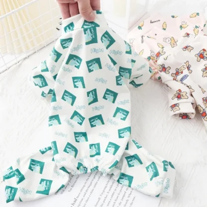 Cartoon Print Pet Jumpsuit with Elastic Edges - Image 8