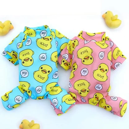 Soft Pet Pajama with Duck Prints