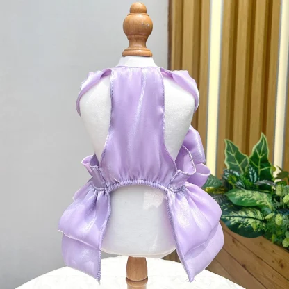 Shiny Princess Pet Dress with Big Bow Decor - Image 11
