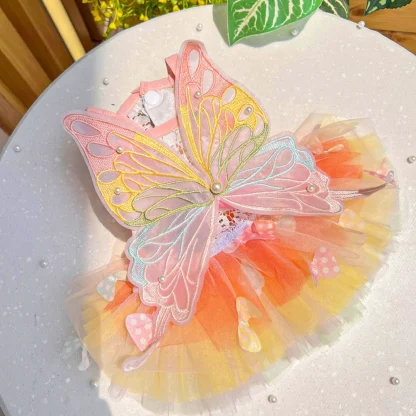 Fancy Pet Dress with Decorative Butterfly - Image 2