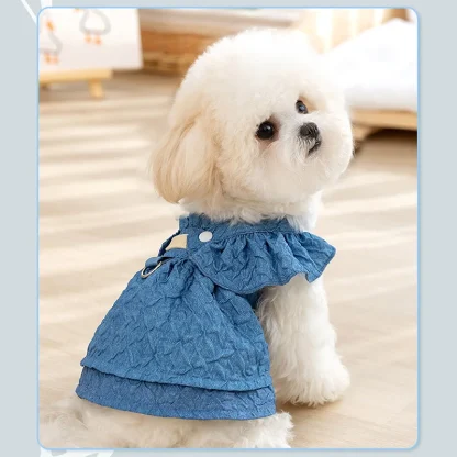 Cute Ruffle Denim Dresse for Pets - Image 5